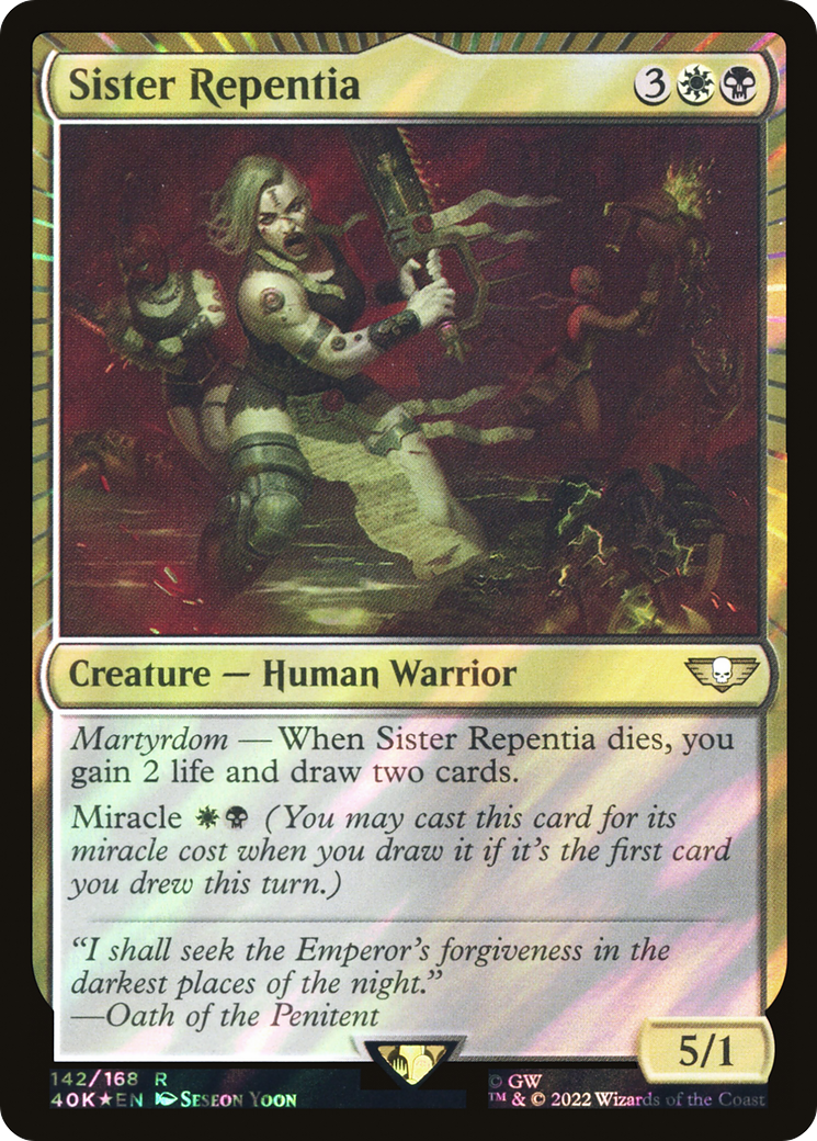 {R} Sister Repentia (Surge Foil) [Universes Beyond: Warhammer 40,000][SF 40K 142]