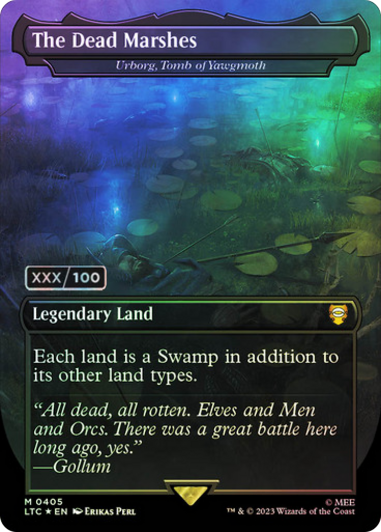 {R} The Dead Marshes - Urborg, Tomb of Yawgmoth (Serialized) [The Lord of the Rings: Tales of Middle-Earth Commander][SR LTC 405]
