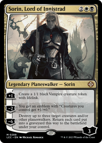 {R} Sorin, Lord of Innistrad [The Lost Caverns of Ixalan Commander][LCC 289]