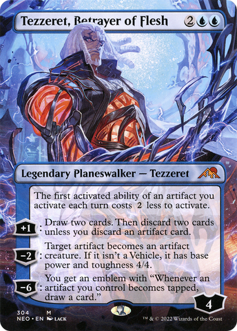 {R} Tezzeret, Betrayer of Flesh (Borderless) [Kamigawa: Neon Dynasty][NEO 304]