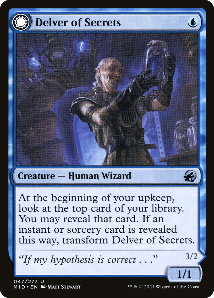 {C} Delver of Secrets // Insectile Aberration [Innistrad: Midnight Hunt][MID 047]