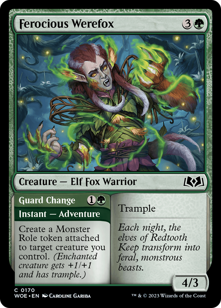 {@C} Ferocious Werefox // Guard Change [Wilds of Eldraine][WOE 170]