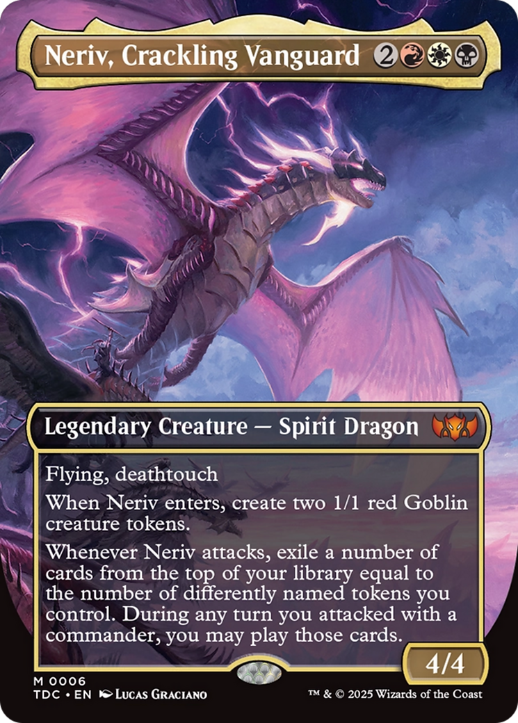 {R} Neriv, Crackling Vanguard (Borderless) [Tarkir: Dragonstorm Commander][TDC 006]