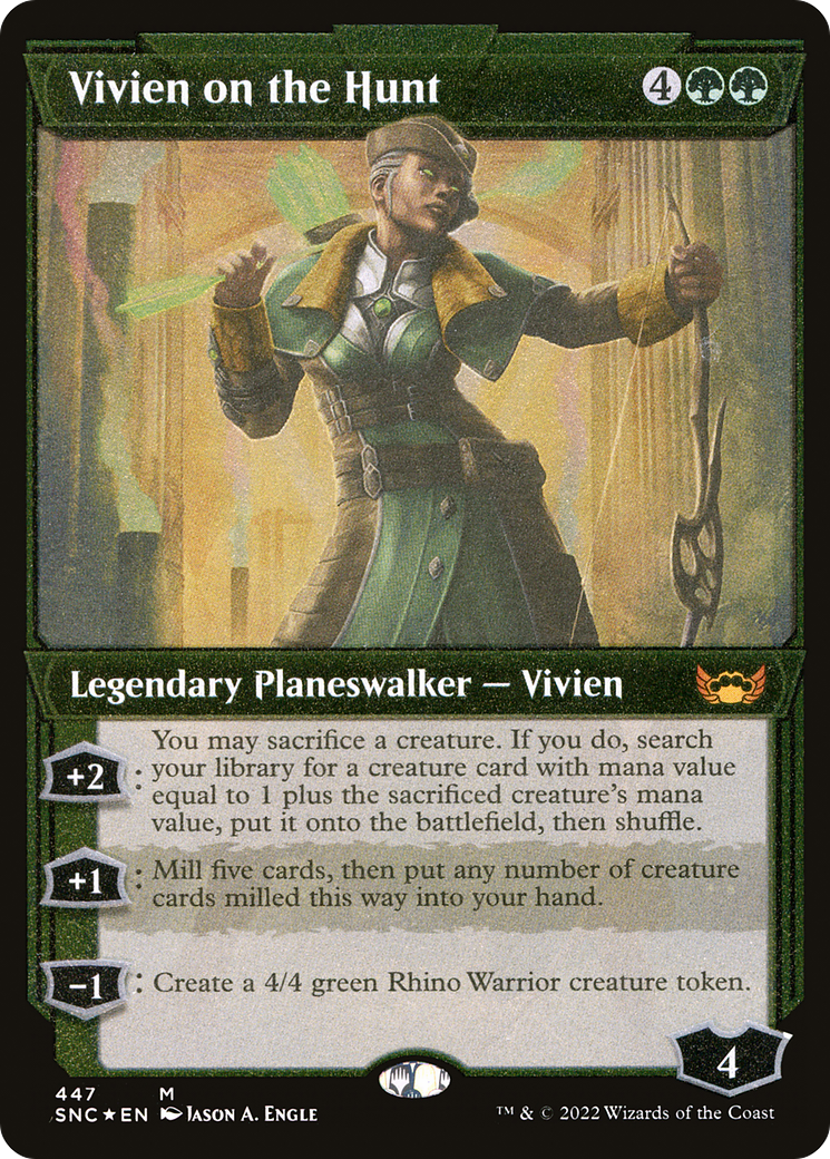 {R} Vivien on the Hunt (Showcase Art Deco Foil Etched) [Streets of New Capenna][SNC 447]