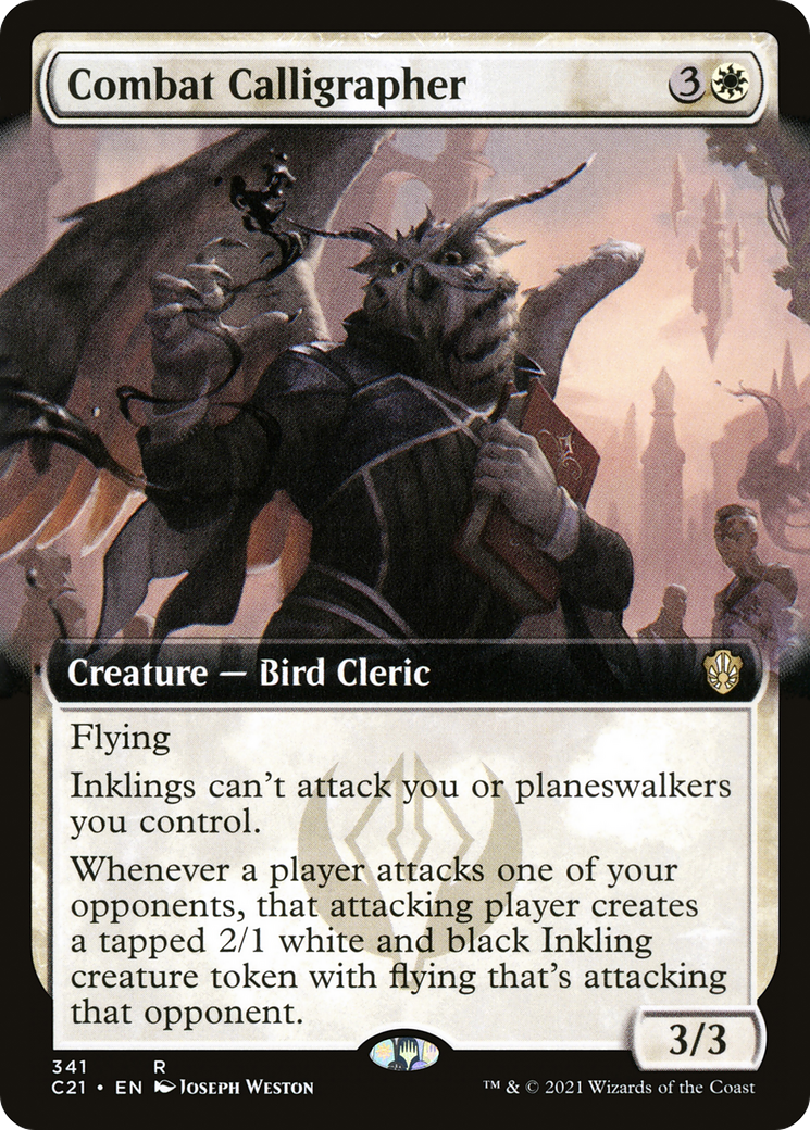 {R} Combat Calligrapher (Extended Art) [Commander 2021][C21 341]