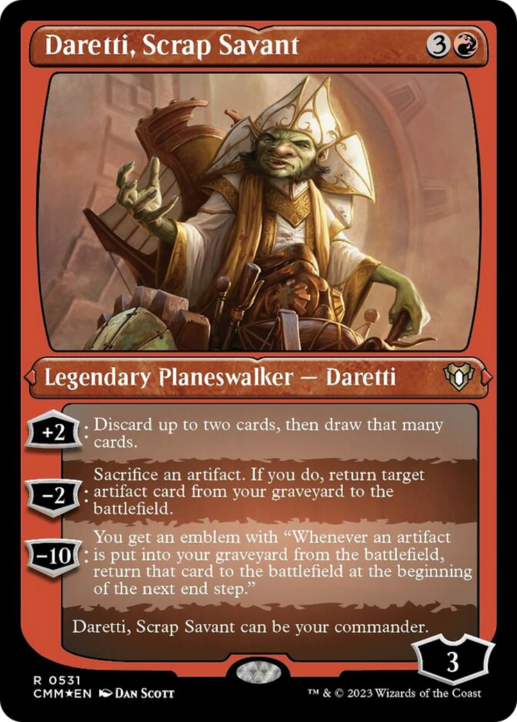 {R} Daretti, Scrap Savant (Foil Etched) [Commander Masters][CMM 531]