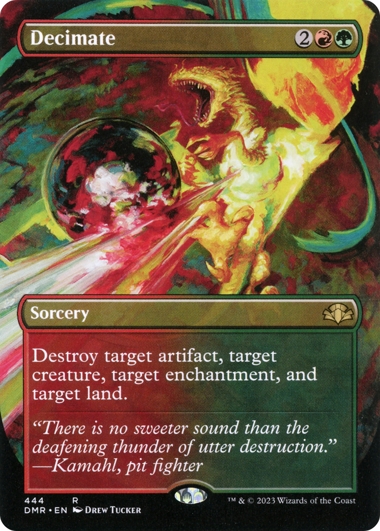 {R} Decimate (Borderless Alternate Art) [Dominaria Remastered][DMR 444]