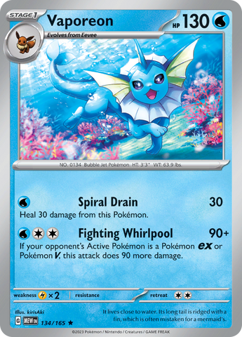 [PKM-R] Vaporeon (134/165) [Scarlet & Violet: 151]