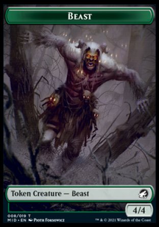 {T} Beast Token [Innistrad: Midnight Hunt Tokens][TMID 008]