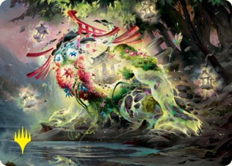 {A} Go-Shintai of Life's Origin Art Card (Gold-Stamped Signature) [Kamigawa: Neon Dynasty Art Series][GS ANEO 026]