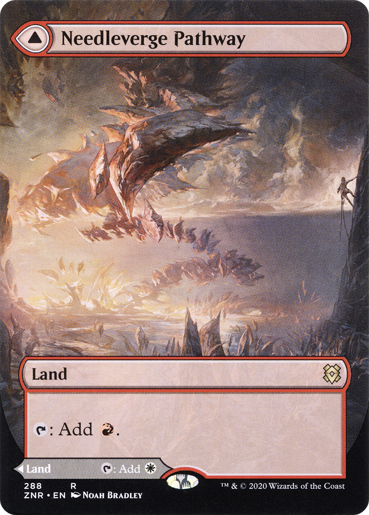 {R} Needleverge Pathway // Pillarverge Pathway (Borderless Alternate Art) [Zendikar Rising][ZNR 288]