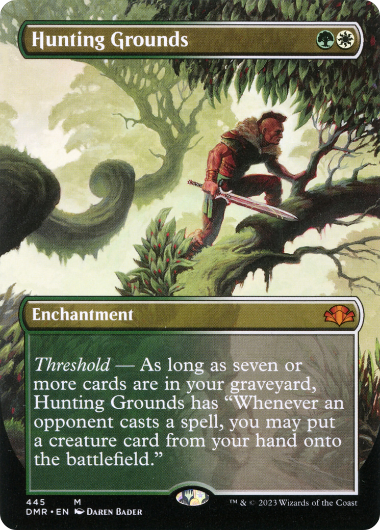 {R} Hunting Grounds (Borderless Alternate Art) [Dominaria Remastered][DMR 445] - Misty Mountain Games