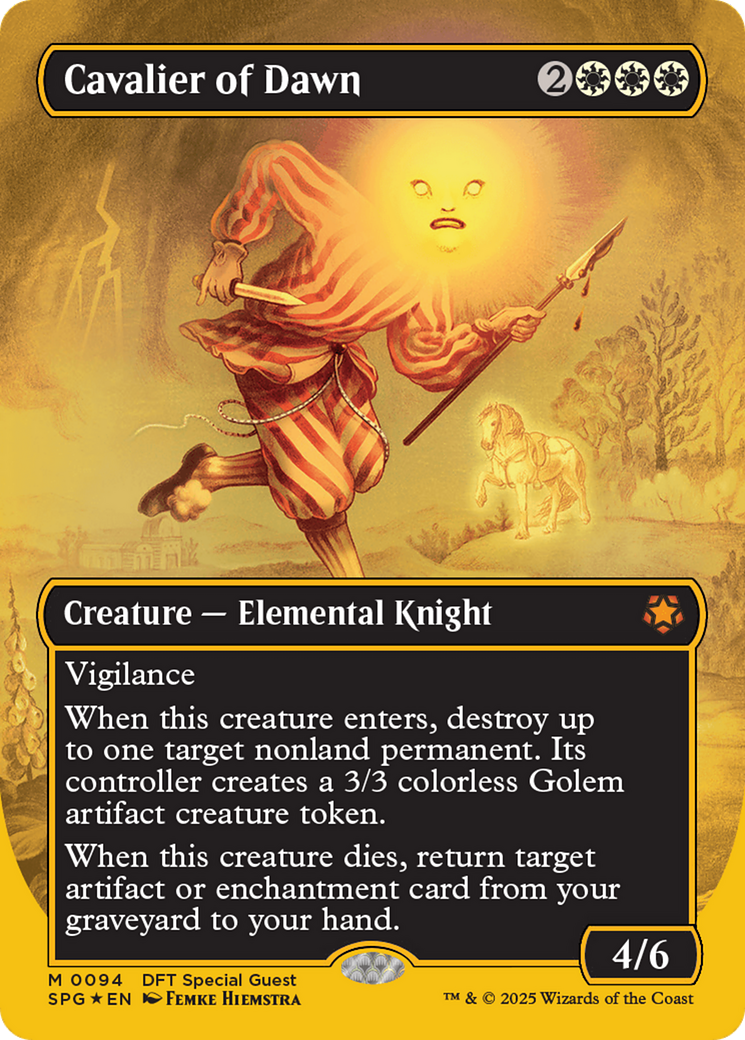 {R} Cavalier of Dawn (Borderless) (First-Place Foil) [Aetherdrift Special Guests][SPG 094]