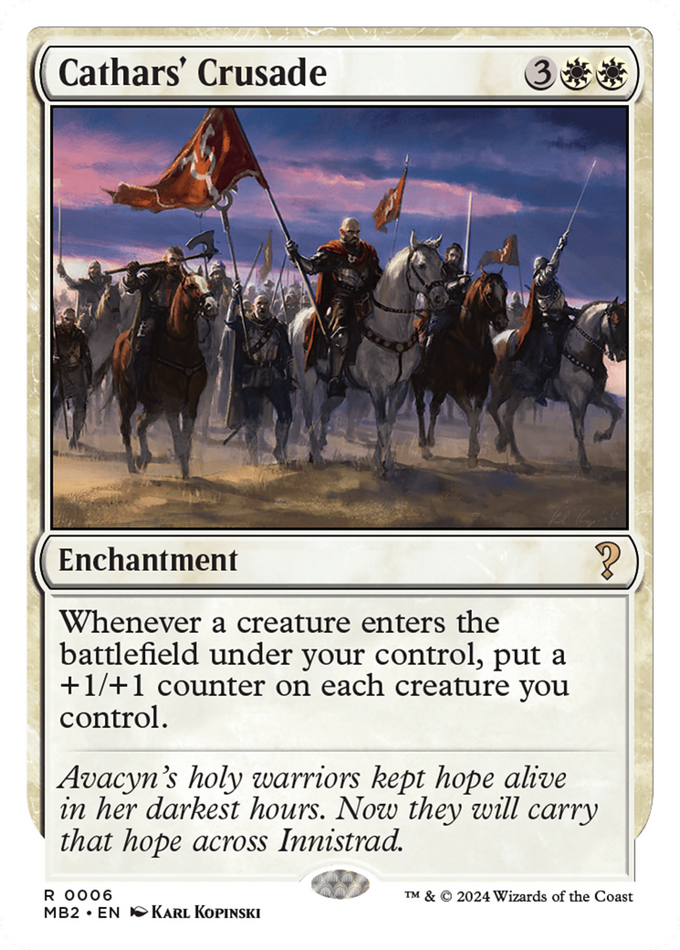 {R} Cathars' Crusade (White Border) [Mystery Booster 2][MB2 006]