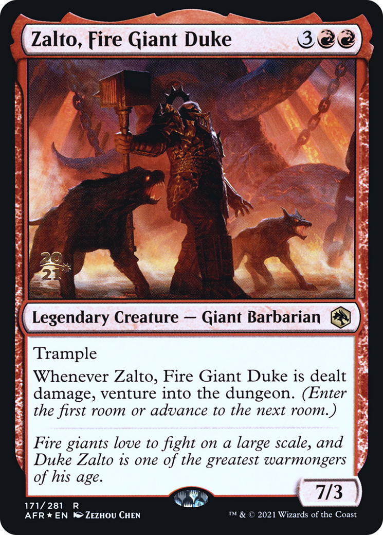{R} Zalto, Fire Giant Duke [Dungeons & Dragons: Adventures in the Forgotten Realms Prerelease Promos][PR AFR 171]