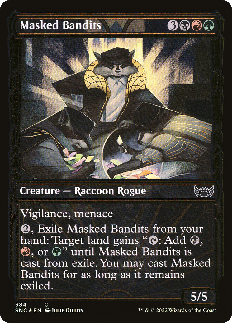 {C} Masked Bandits (Showcase Golden Age Gilded Foil) [Streets of New Capenna][SNC 384]