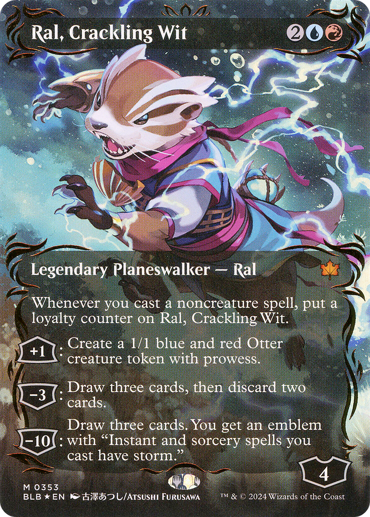 {@R} Ral, Crackling Wit (Borderless) (Raised Foil) [Bloomburrow][BLB 353]