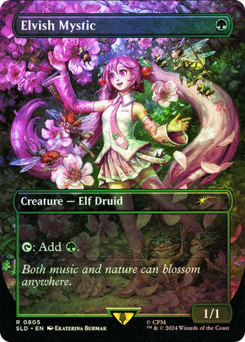 {R} Elvish Mystic (0805) (Rainbow Foil) [Secret Lair Drop Series][RBF SLD 805]