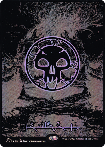 {B} Swamp (367) (Oil Slick Raised Foil) [Phyrexia: All Will Be One][ONE 367]