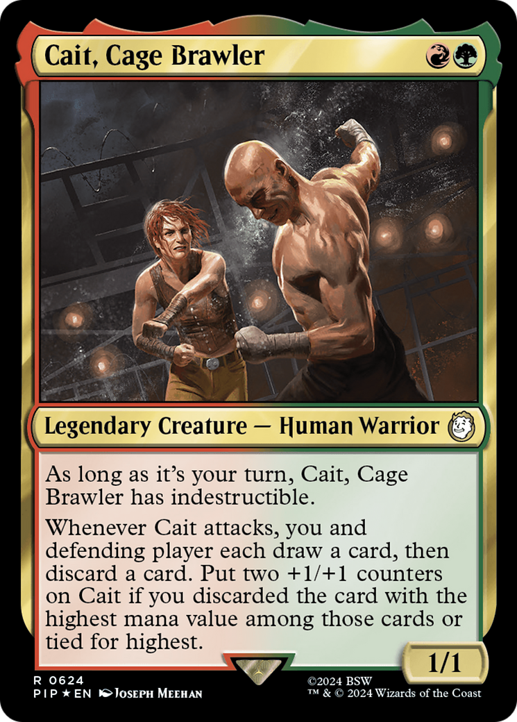{R} Cait, Cage Brawler (Surge Foil) [Fallout][PIP 624]