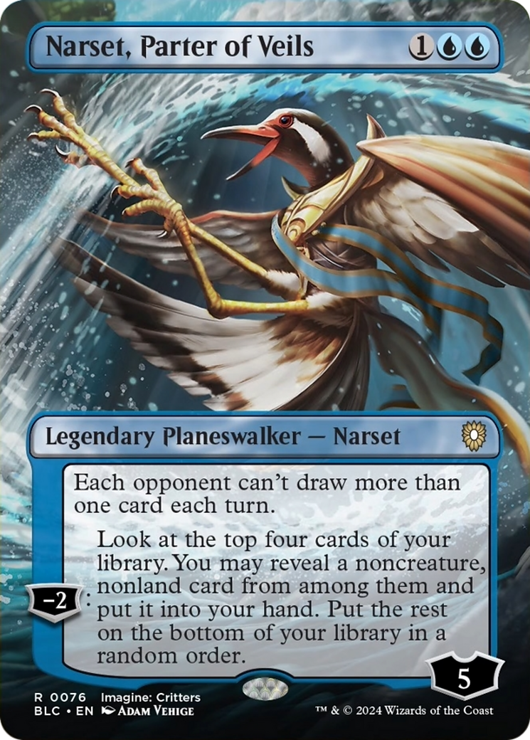 {R} Narset, Parter of Veils (Borderless) [Bloomburrow Commander][BLC 076]