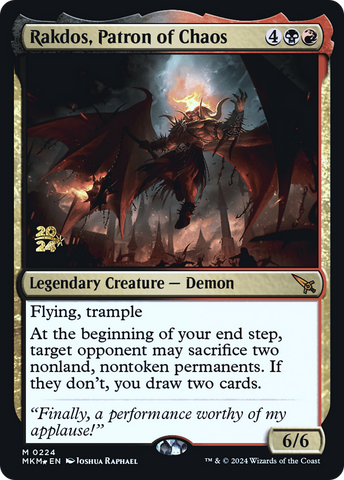 {R} Rakdos, Patron of Chaos [Murders at Karlov Manor Prerelease Promos][PR MKM 224]