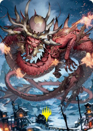 {A} Atsushi, the Blazing Sky 2 Art Card (Gold-Stamped Signature) [Kamigawa: Neon Dynasty Art Series][GS ANEO 061]