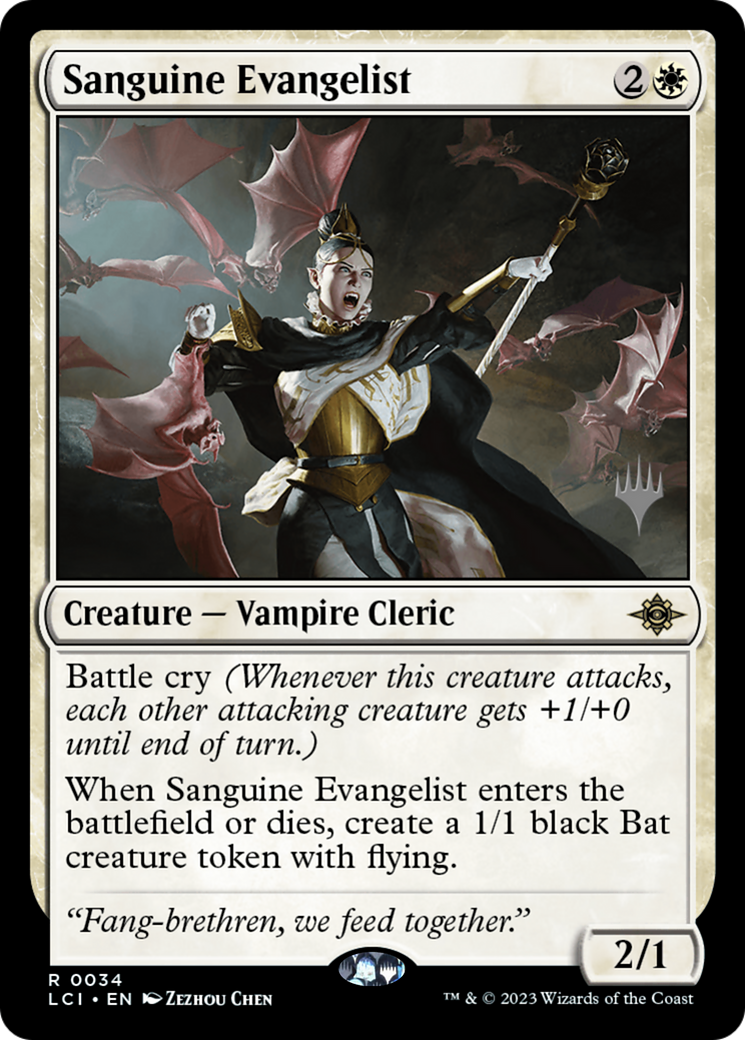 {@R} Sanguine Evangelist (Promo Pack) [The Lost Caverns of Ixalan Promos][PP LCI 034]