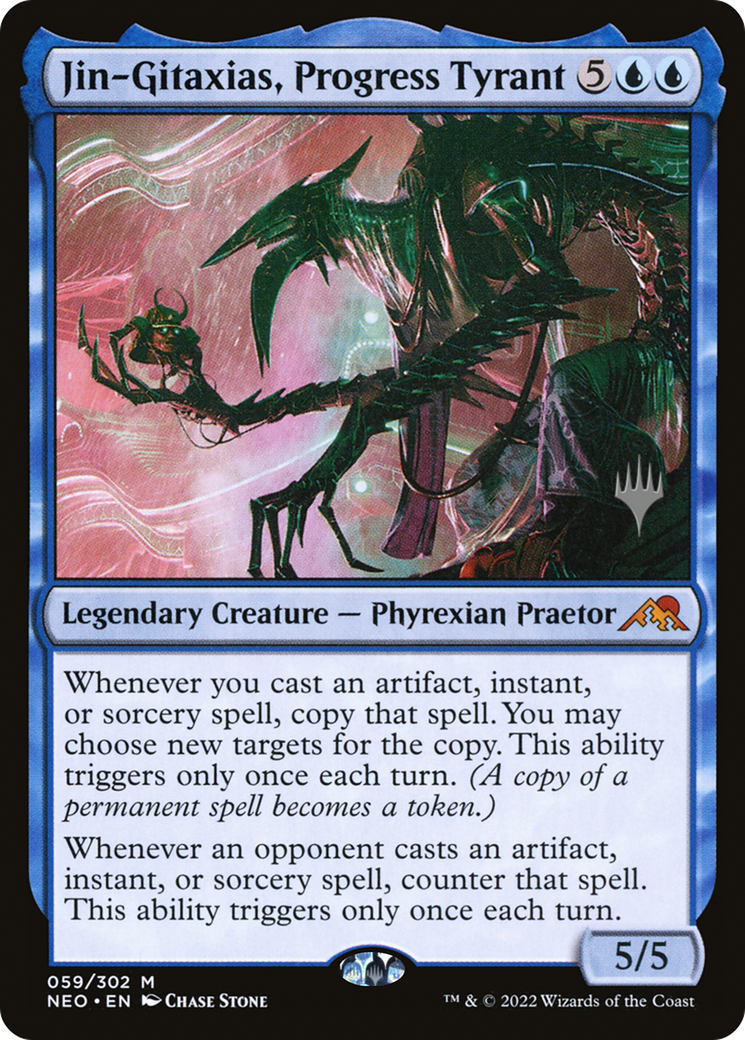 {R} Jin-Gitaxias, Progress Tyrant (Promo Pack) [Kamigawa: Neon Dynasty Promos][PP NEO 059]