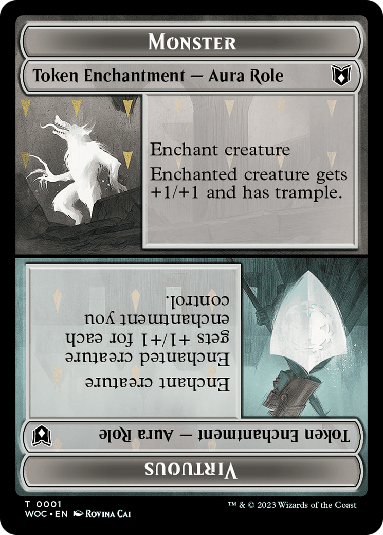 {T} Copy // Monster Role / Virtuous Role Double-Sided Token [Wilds of Eldraine Commander Tokens][TWOC 1//4]