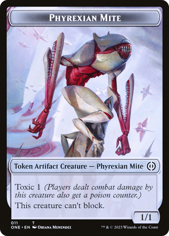 {T} Phyrexian Mite (011) // Phyrexian Germ Double-Sided Token [Phyrexia: All Will Be One Commander Tokens][TONC 11//23]