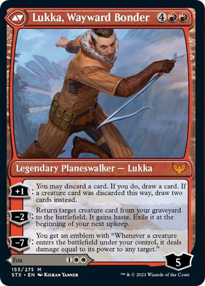 {R} Mila, Crafty Companion // Lukka, Wayward Bonder [Strixhaven: School of Mages Prerelease Promos][PR STX 153]
