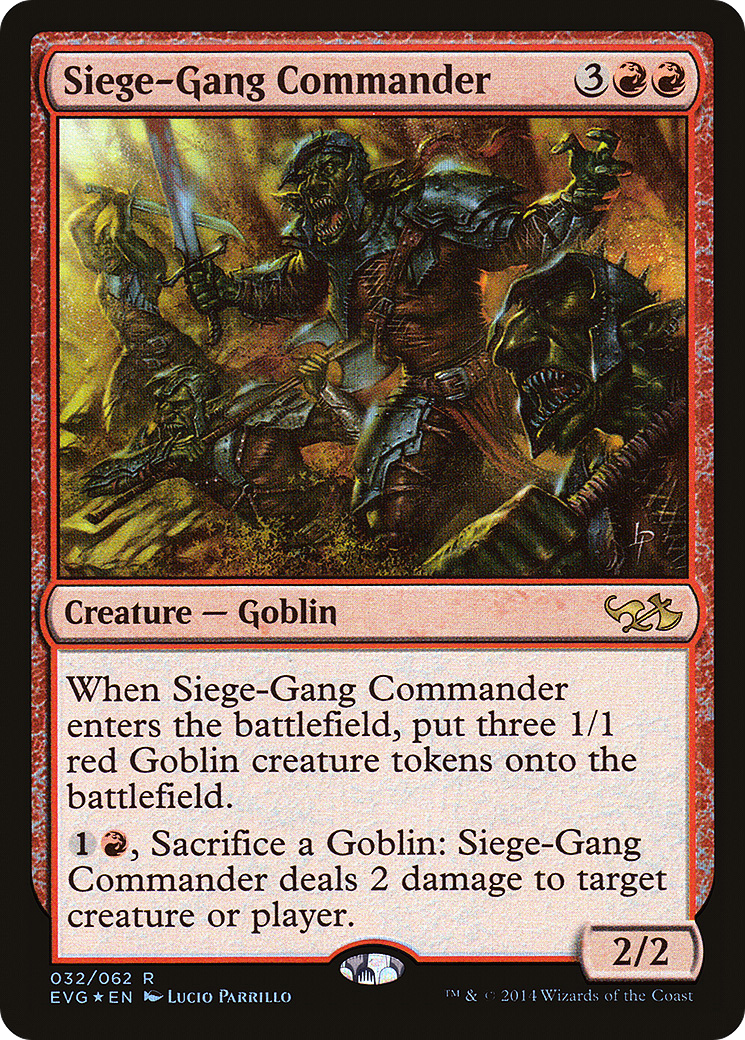 {R} Siege-Gang Commander (Elves vs. Goblins) [Duel Decks Anthology][EVG 032]