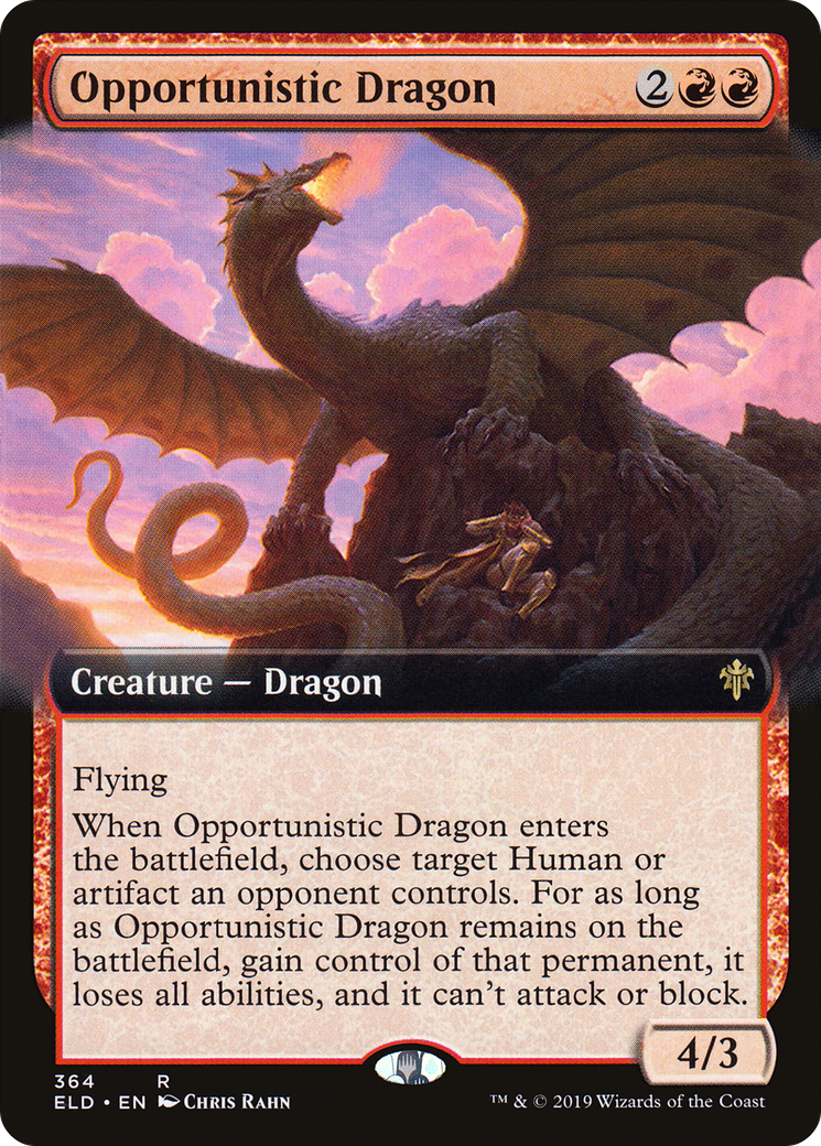 {R} Opportunistic Dragon (Extended Art) [Throne of Eldraine][ELD 364]