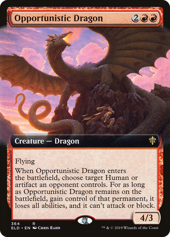 {R} Opportunistic Dragon (Extended Art) [Throne of Eldraine][ELD 364]