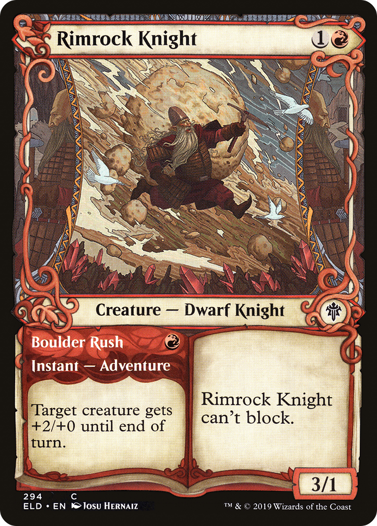 {C} Rimrock Knight // Boulder Rush (Showcase) [Throne of Eldraine][ELD 294]