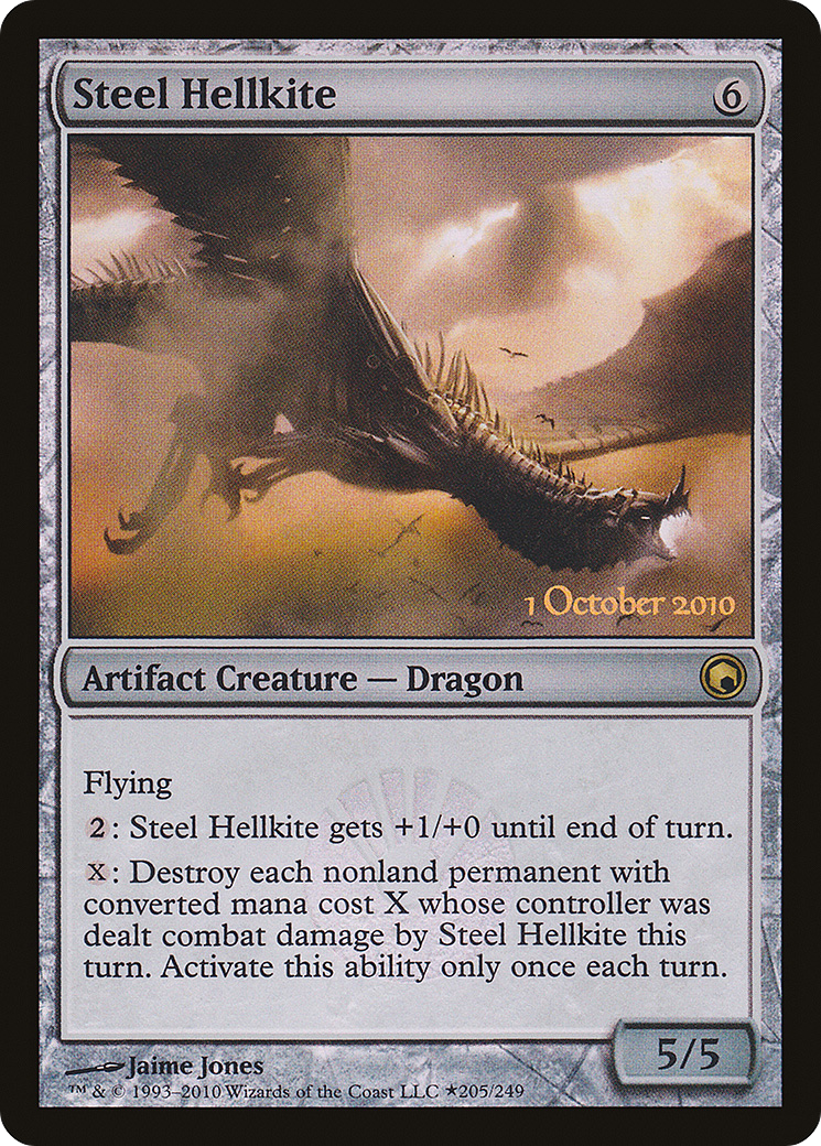 {R} Steel Hellkite [Scars of Mirrodin Prerelease Promos][PR SOM 205]