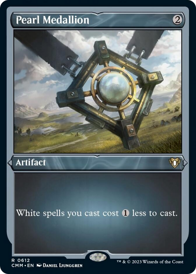 {R} Pearl Medallion (Foil Etched) [Commander Masters][CMM 612]