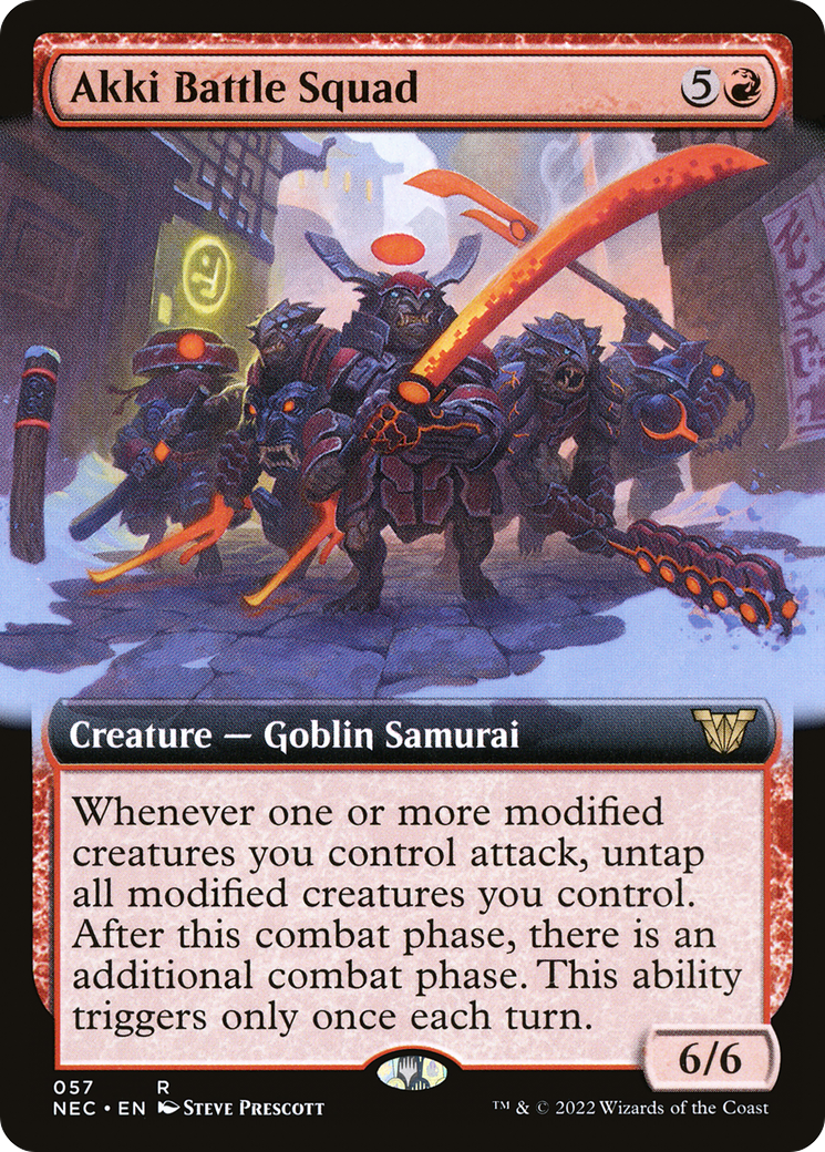 {R} Akki Battle Squad (Extended Art) [Kamigawa: Neon Dynasty Commander][NEC 057]