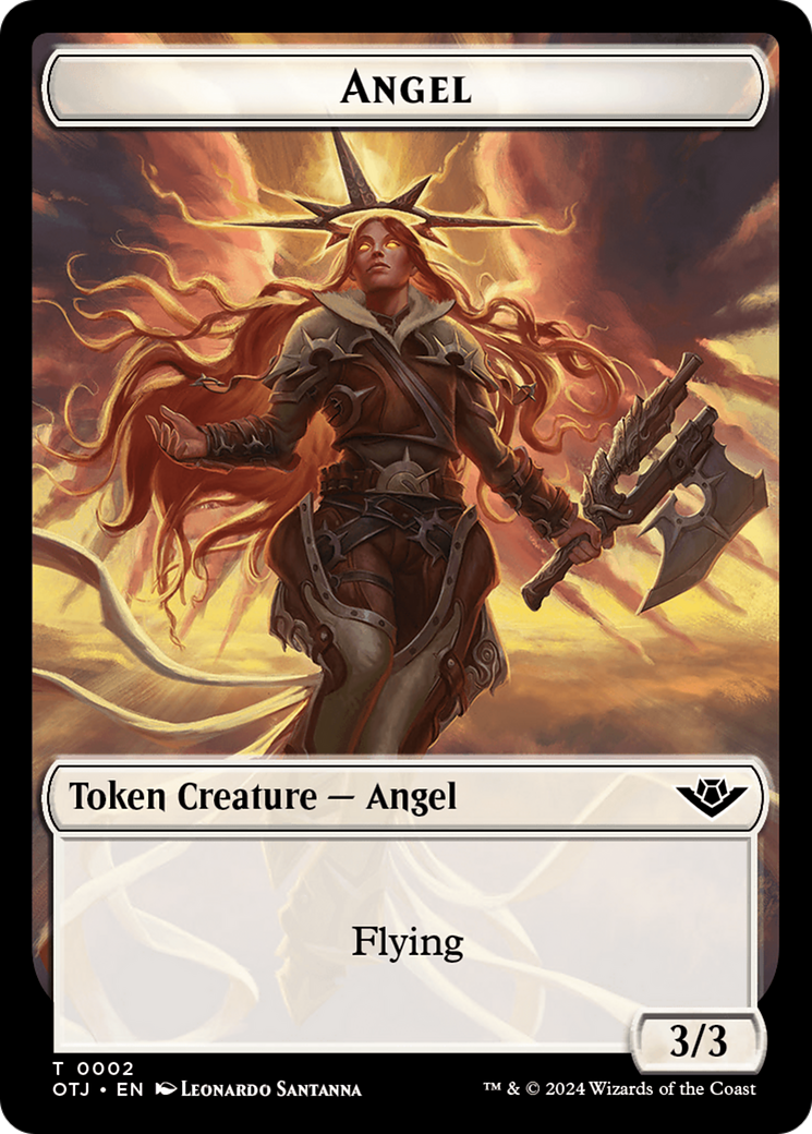 {T} Treasure // Angel Double-Sided Token [Outlaws of Thunder Junction Tokens][TOTJ 18//2]