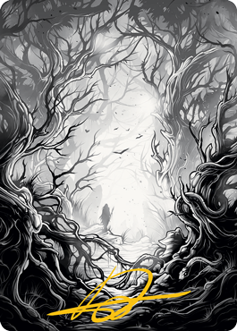 {A} Forest 1 Art Card (Gold-Stamped Signature) [Innistrad: Midnight Hunt Art Series][GS AMID 081]
