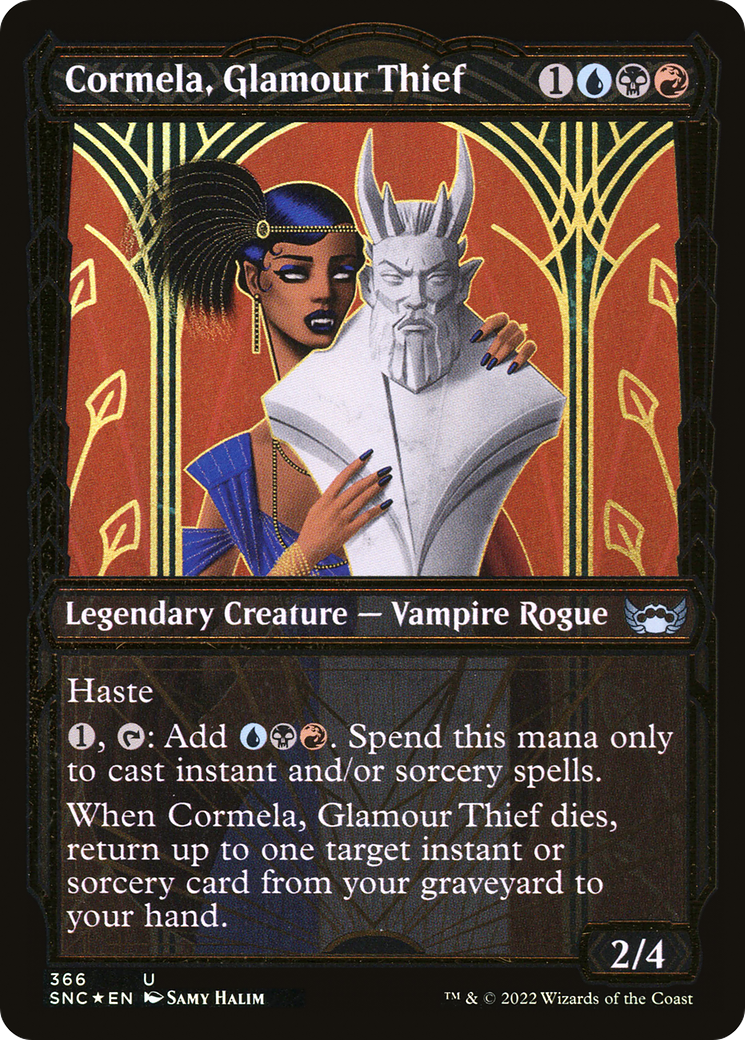 {C} Cormela, Glamour Thief (Showcase Golden Age Gilded Foil) [Streets of New Capenna][SNC 366]