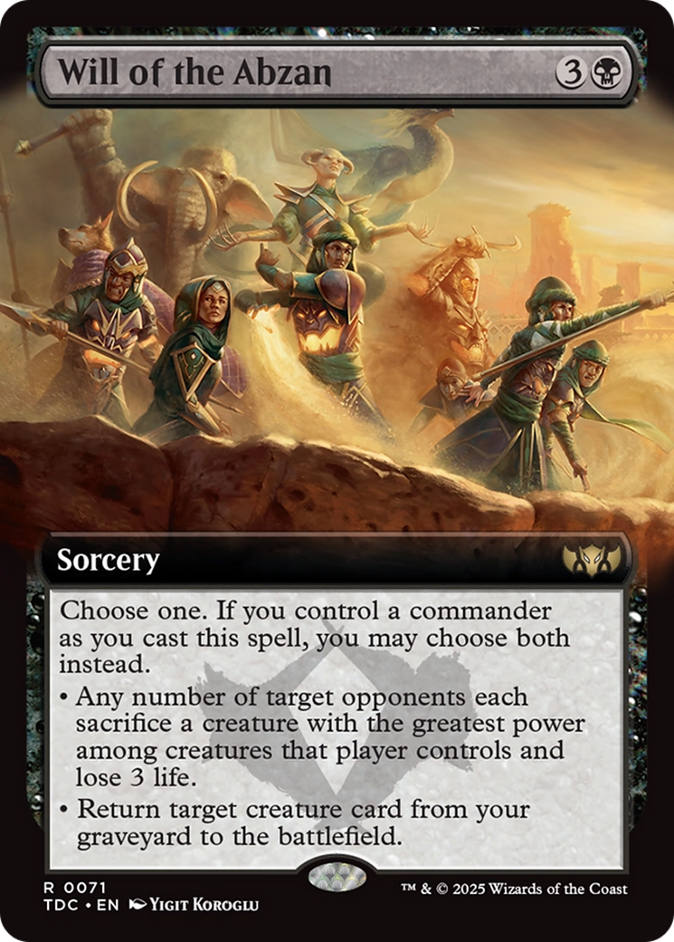 {R} Will of the Abzan (Extended Art) [Tarkir: Dragonstorm Commander][TDC 071]