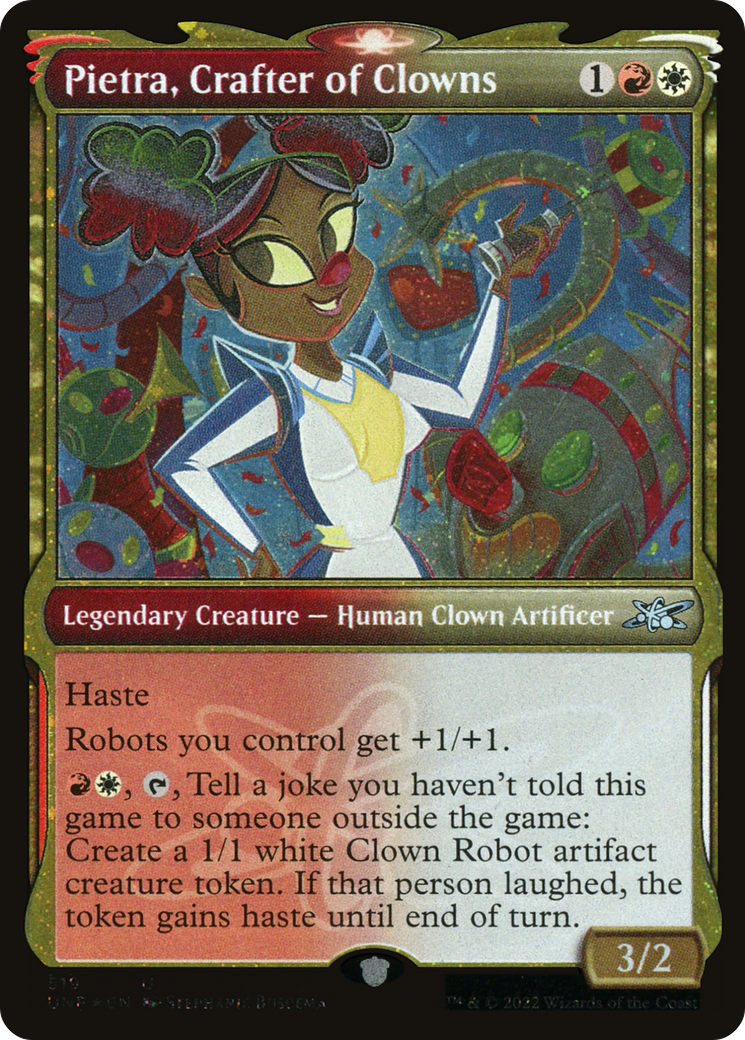 {C} Pietra, Crafter of Clowns (Showcase) (Galaxy Foil) [Unfinity][UNF 519]