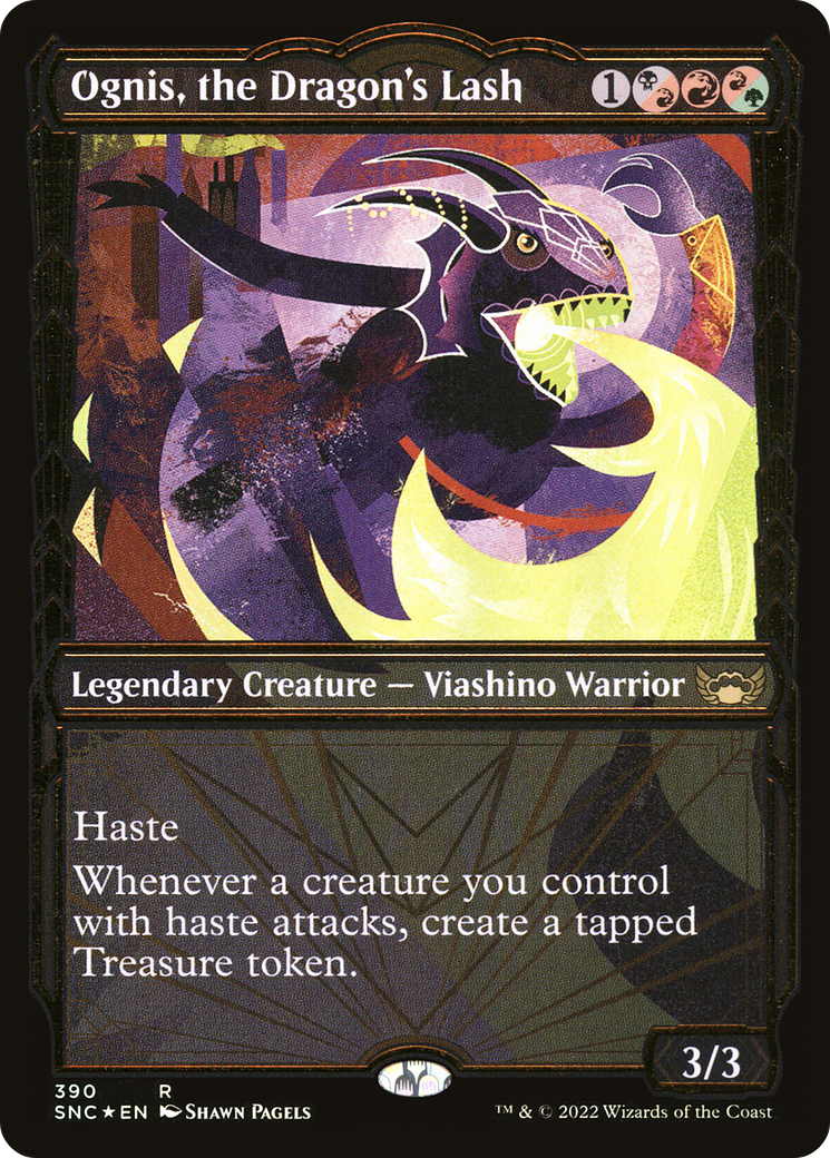 {R} Ognis, the Dragon's Lash (Showcase Golden Age Gilded Foil) [Streets of New Capenna][SNC 390]