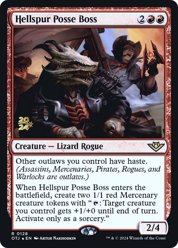 {@R} Hellspur Posse Boss [Outlaws of Thunder Junction Prerelease Promos][PR OTJ 128]