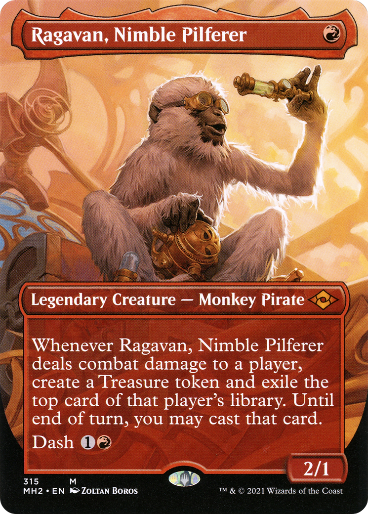 {R} Ragavan, Nimble Pilferer (Borderless) (Foil) (Borderless) [Modern Horizons 2] [MH2 315]