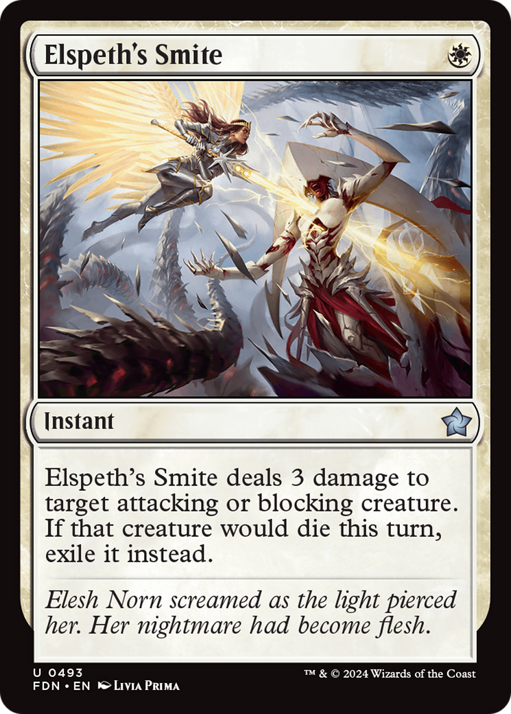 {@C} Elspeth's Smite [Foundations][FDN 493]