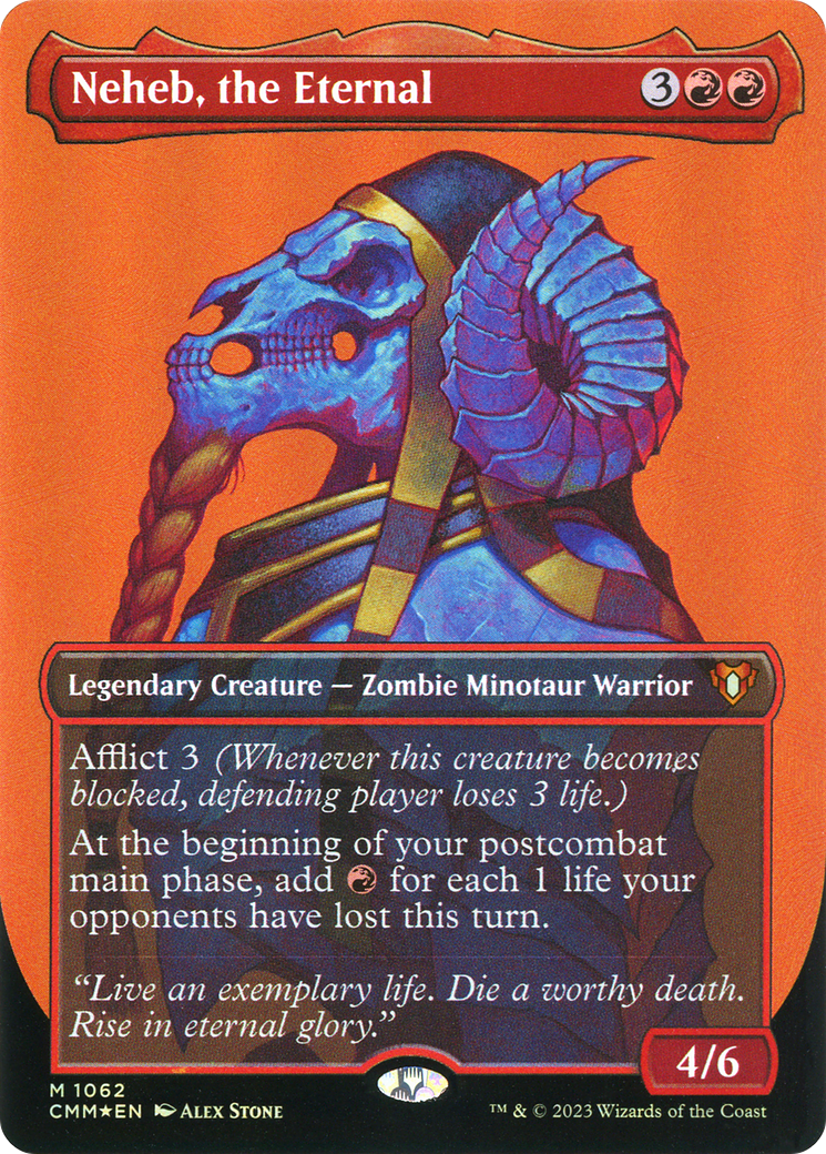 {R} Neheb, the Eternal (Borderless Textured Foil Frame Break) [Commander Masters][CMM 1062]