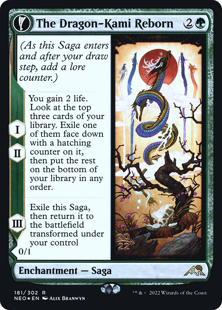 {R} The Dragon-Kami Reborn // Dragon-Kami's Egg [Kamigawa: Neon Dynasty Prerelease Promos][PR NEO 181]